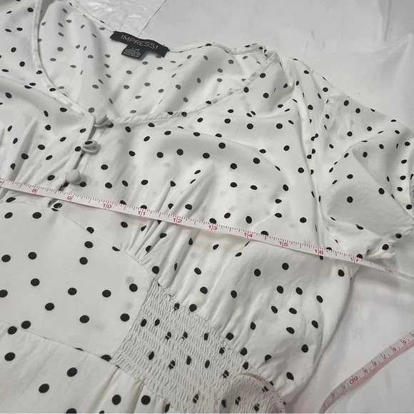 Impress white polka dotted dresssize large - Picture 3 of 14